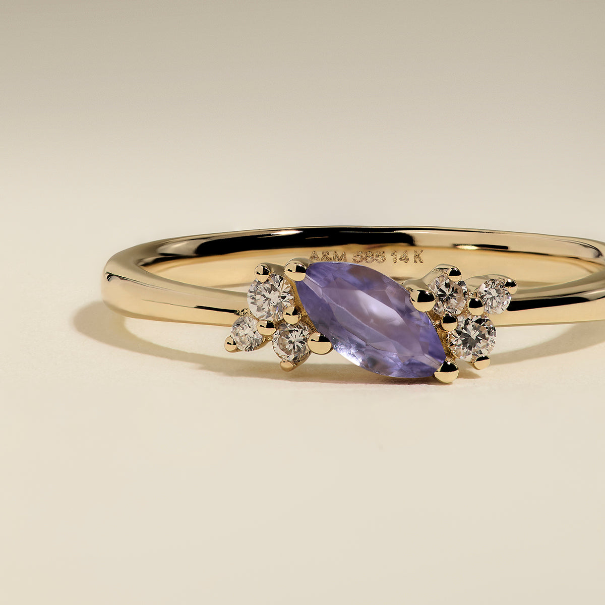 Tanzanite December Birthstone Milestone Ring in Solid Gold-Astrid & Miyu