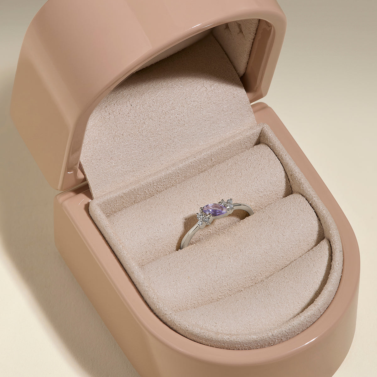 Tanzanite December Birthstone Milestone Ring in Solid White Gold-Astrid & Miyu