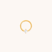 Square Crystal Titanium Daith Hoop in Gold-Astrid & Miyu