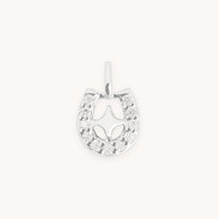 Diamond Pavé Horseshoe Charm 9k White Gold-Astrid & Miyu