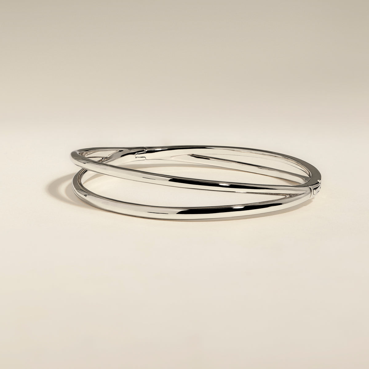 Crossover Illusion Bangle in Silver-Astrid & Miyu
