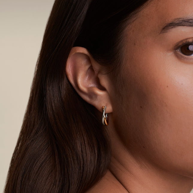 Crossover Illusion Hoops in Mixed Metal-Astrid & Miyu