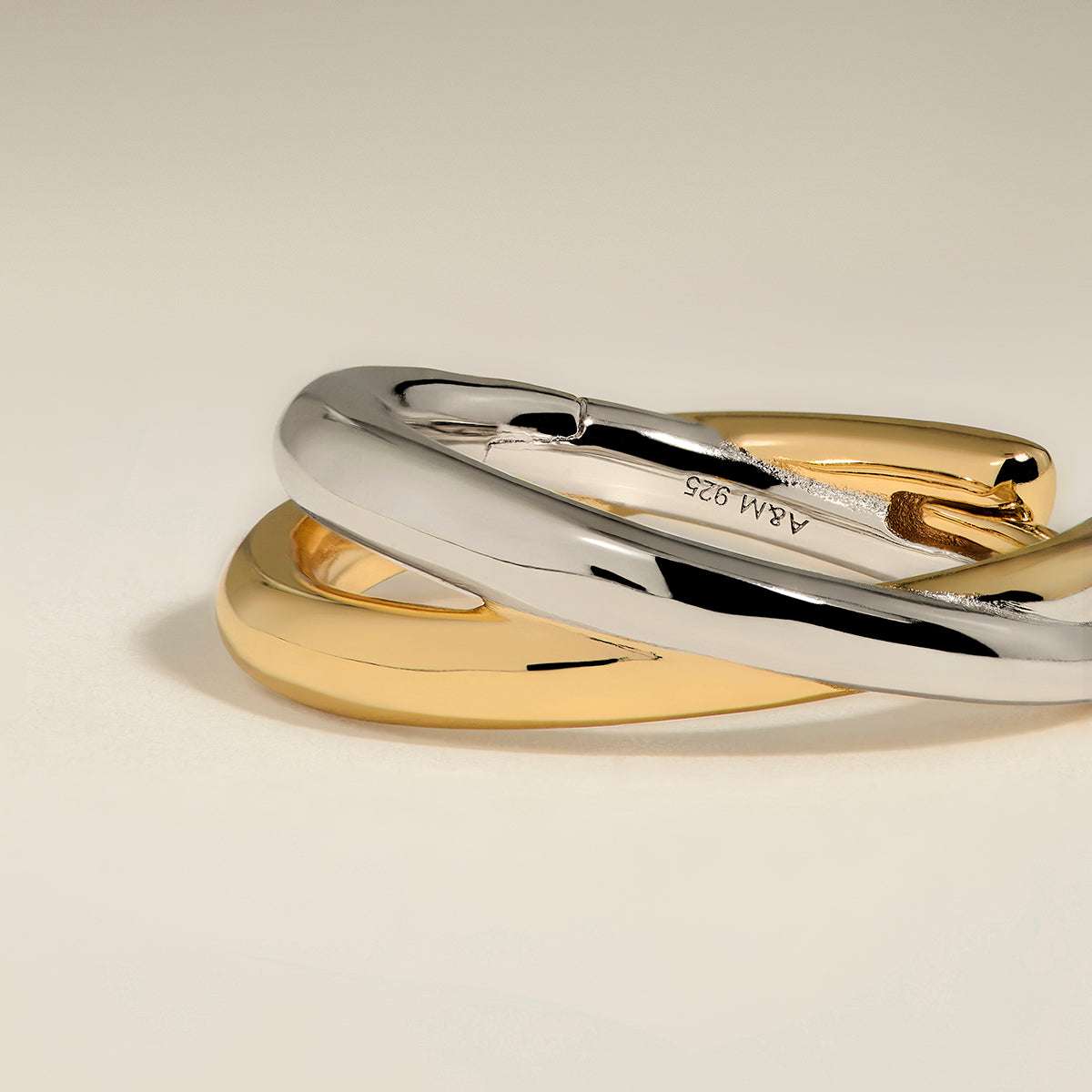 Crossover Illusion Hoops in Mixed Metal-Astrid & Miyu