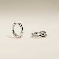 Crossover Illusion Hoops in Silver-Astrid & Miyu