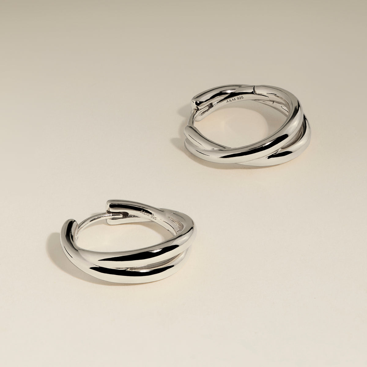 Crossover Illusion Hoops in Silver-Astrid & Miyu