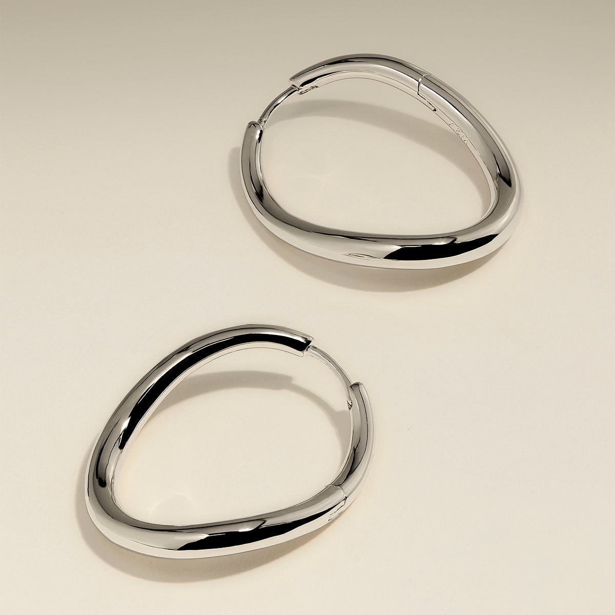 Wave Large Hoops in Silver-Astrid & Miyu
