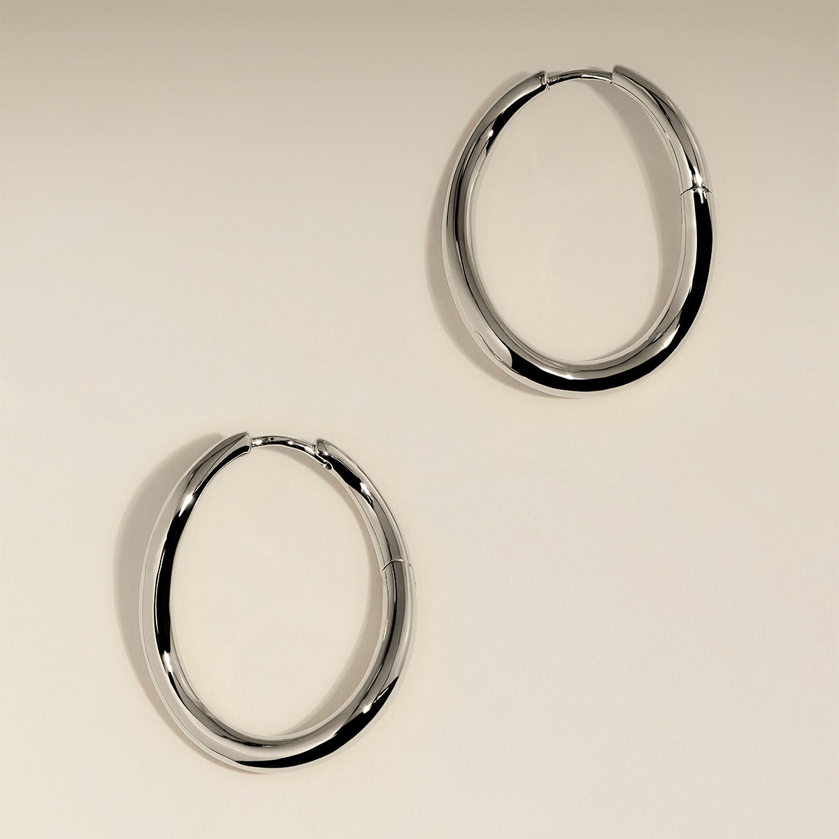 Wave Large Hoops in Silver-Astrid & Miyu