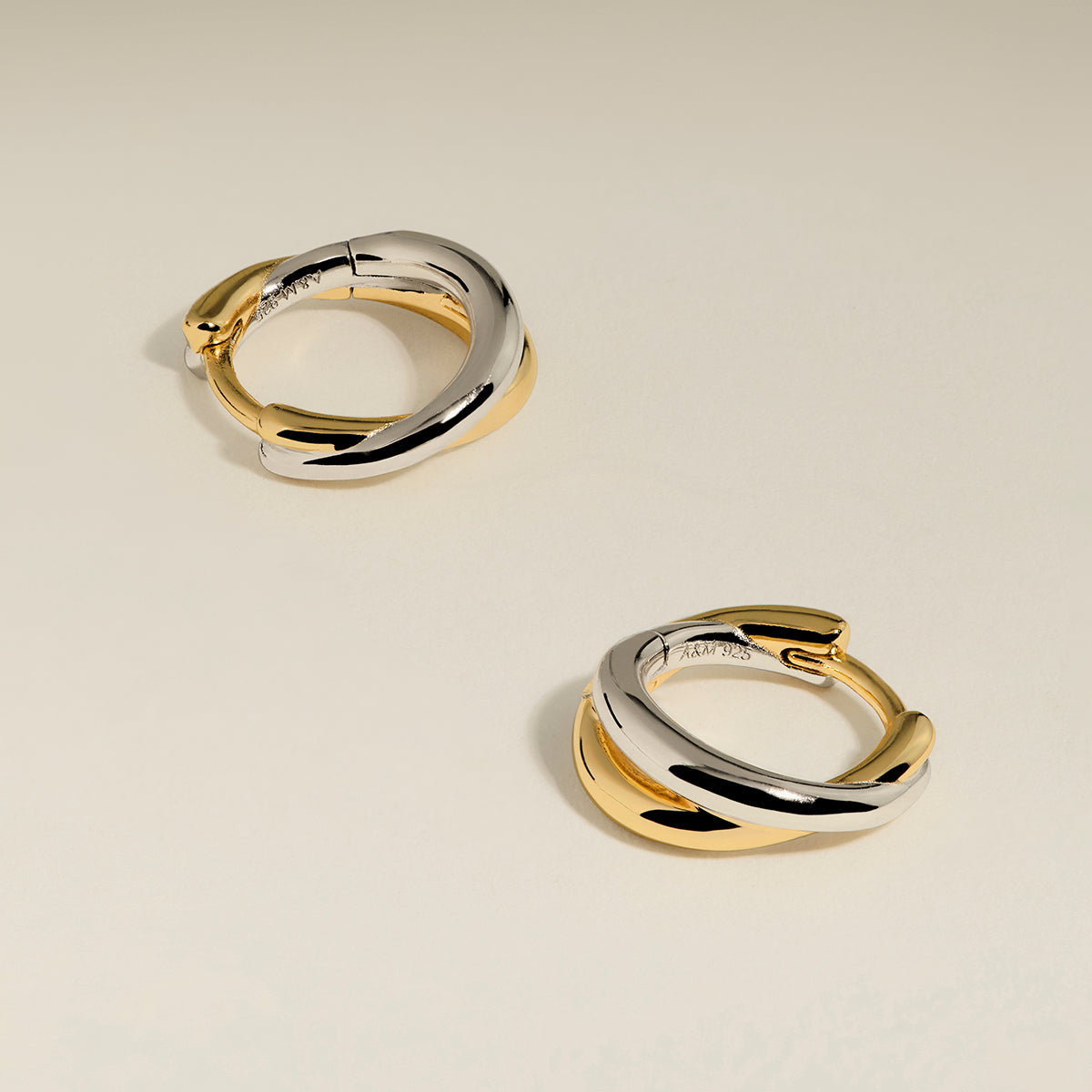 Crossover Illusion Huggies in Mixed Metal-Astrid & Miyu