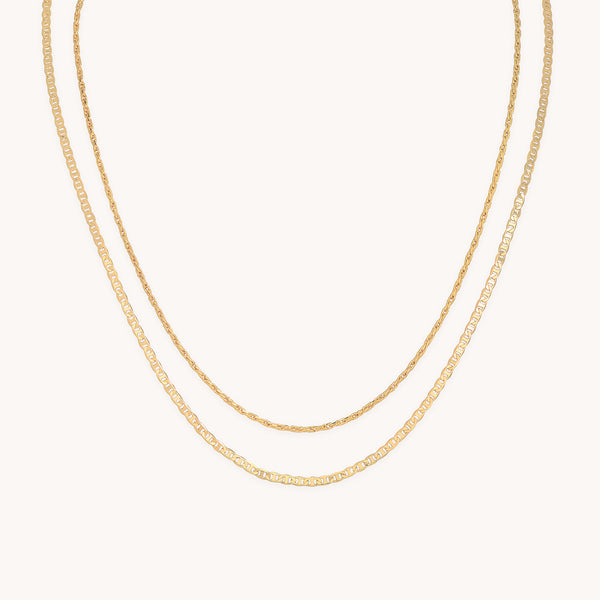 Illusion Double Chain Necklace in Gold-Astrid & Miyu