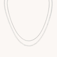 Illusion Double Chain Necklace in Silver-Astrid & Miyu