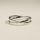 Crossover Illusion Band Ring in Silver-Astrid & Miyu