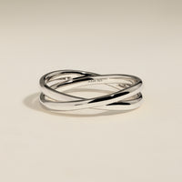 Crossover Illusion Band Ring in Silver-Astrid & Miyu