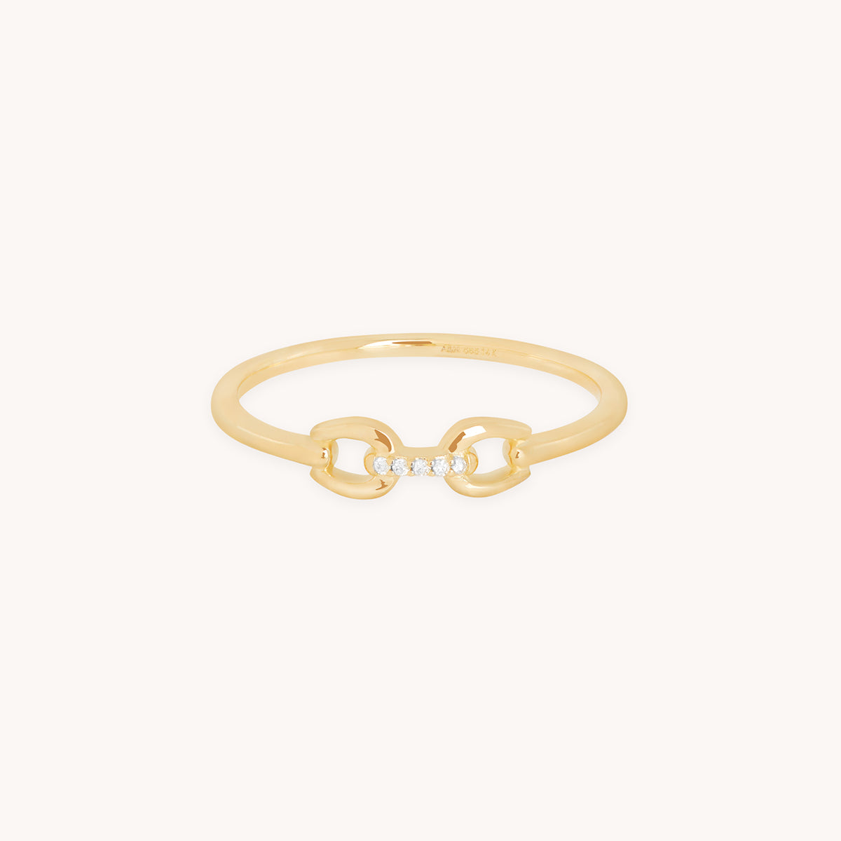 Diamond Hardware Ring in Solid Gold-Astrid & Miyu