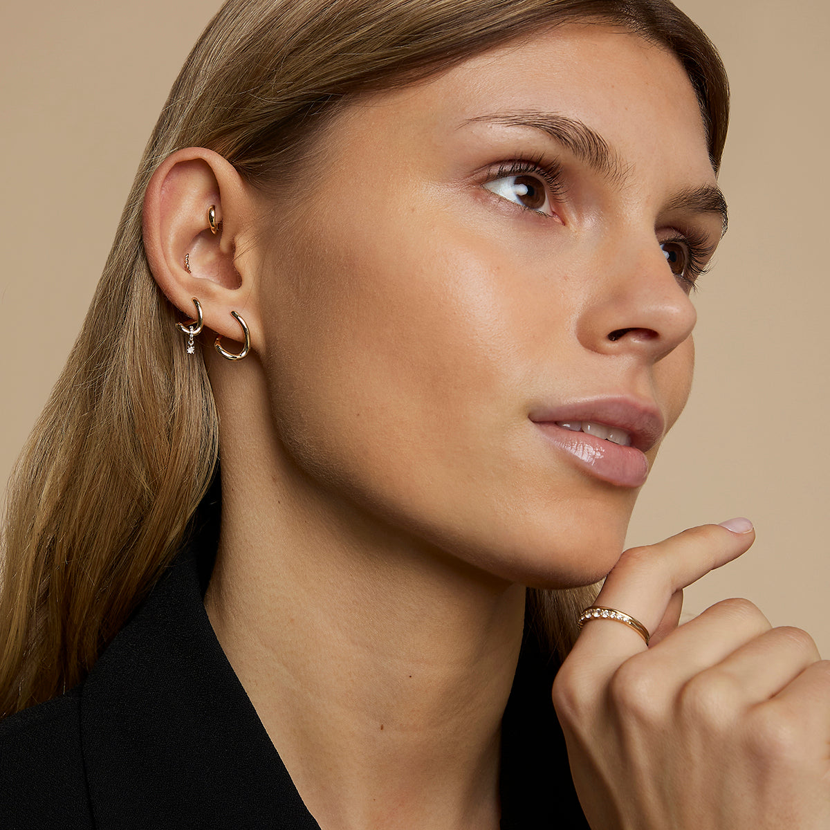Molten Hoops in Solid Gold-Astrid & Miyu
