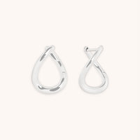 Molten Hoops in Solid White Gold-Astrid & Miyu