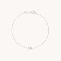 Diamond Hardware Pendant Bracelet in Solid White Gold-Astrid & Miyu