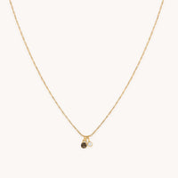Diamond & Quartz Pendant Necklace in Solid Gold-Astrid & Miyu