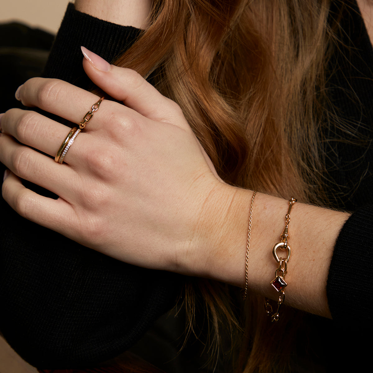 Hardware Chain Bracelet in Gold-Astrid & Miyu