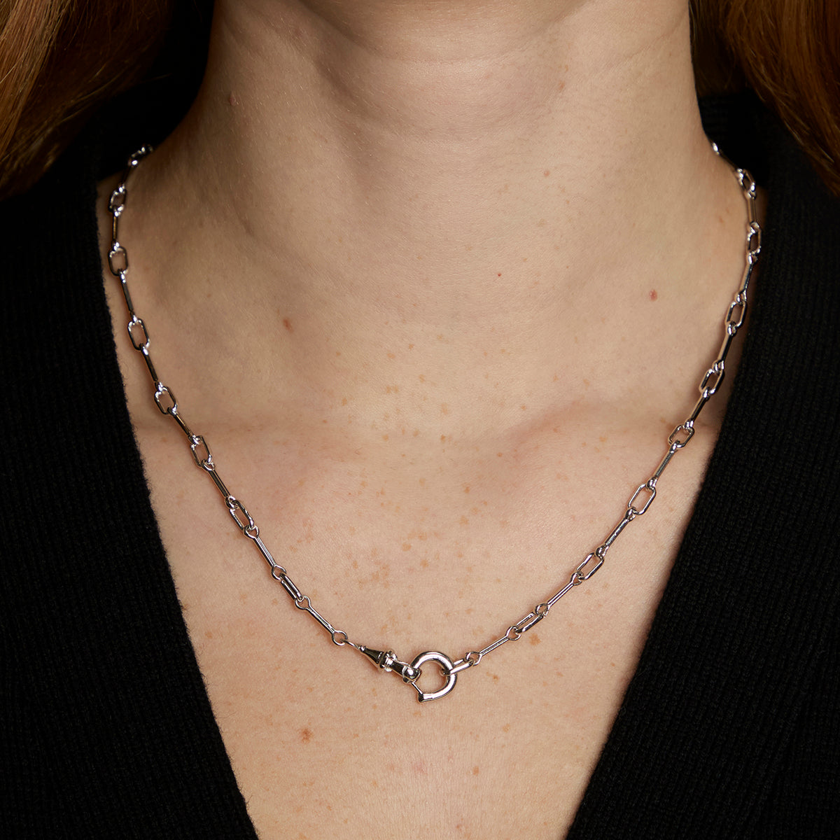 Hardware Chain Necklace in Silver-Astrid & Miyu