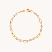 Pavé Chain Link Bracelet in Gold-Astrid & Miyu