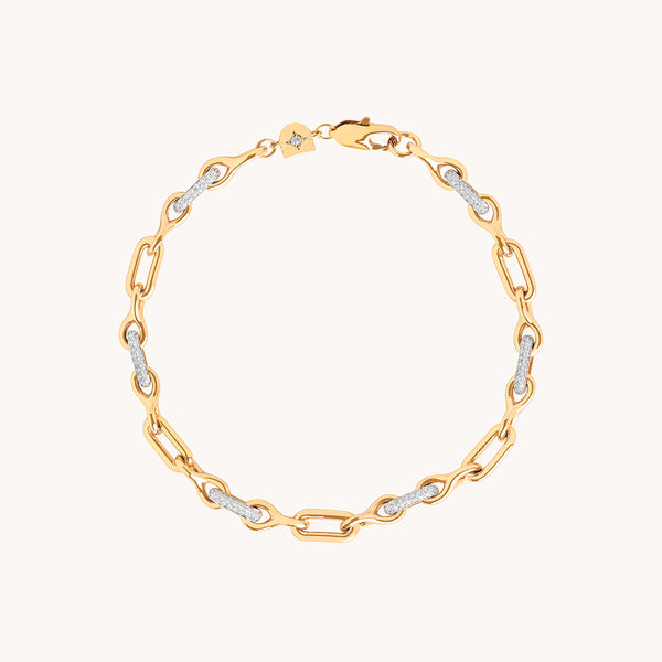 Pavé Chain Link Bracelet in Gold-Astrid & Miyu