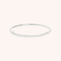 Pavé Knot Bangle in Silver-Astrid & Miyu