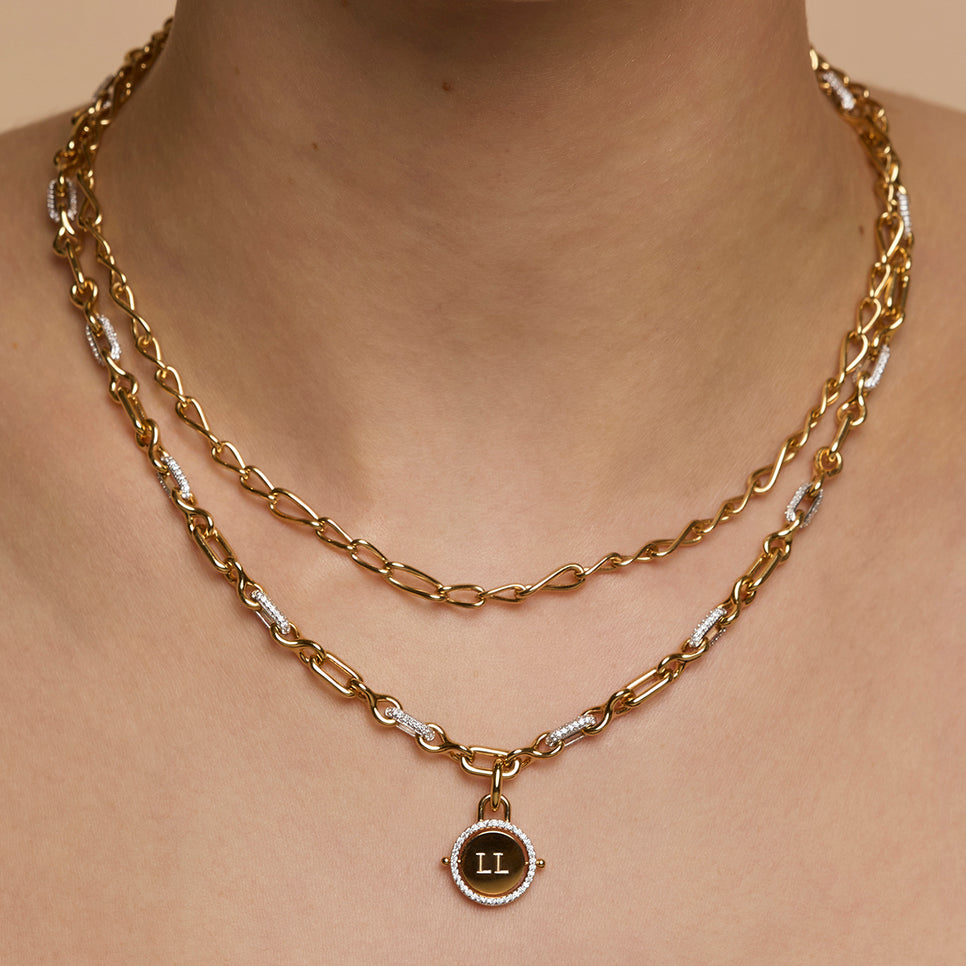 Pavé Spinning Coin Clip Charm in Gold-Astrid & Miyu