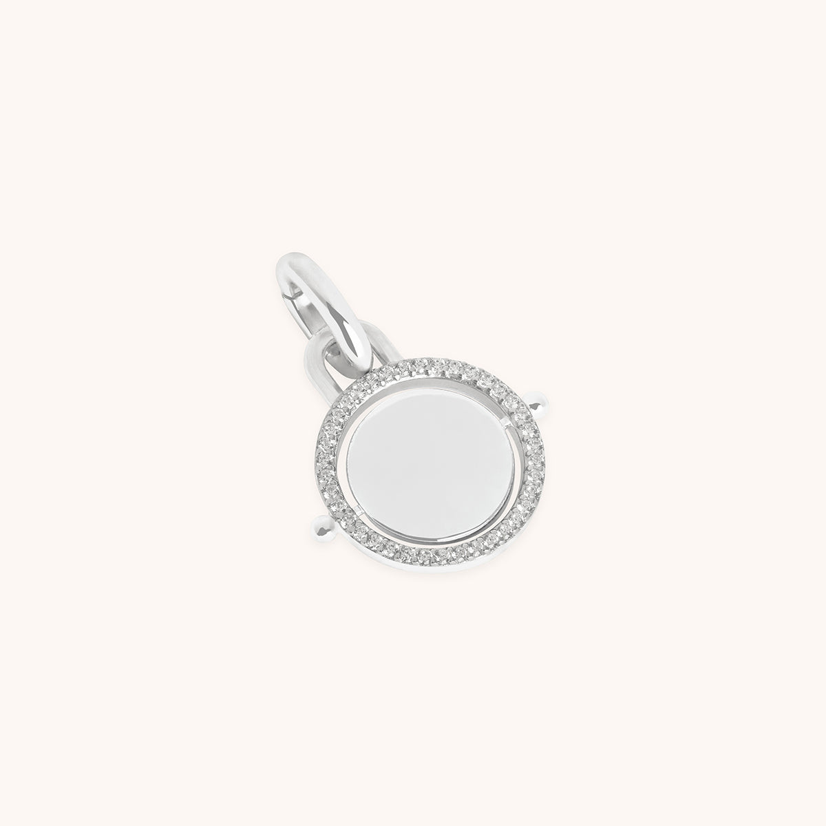 Pavé Spinning Coin Clip Charm in Silver-Astrid & Miyu