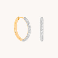 Pavé Essential Medium Hoops in Gold-Astrid & Miyu
