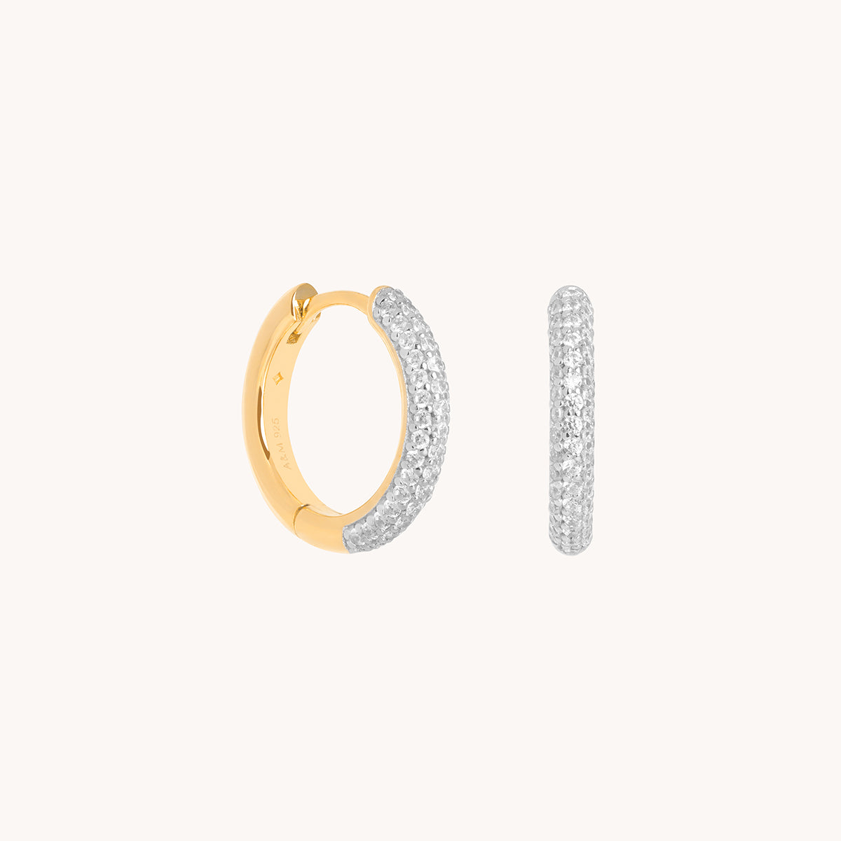 Pavé Essential Small Hoops in Gold-Astrid & Miyu
