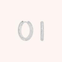 Pavé Essential Small Hoops in Silver-Astrid & Miyu