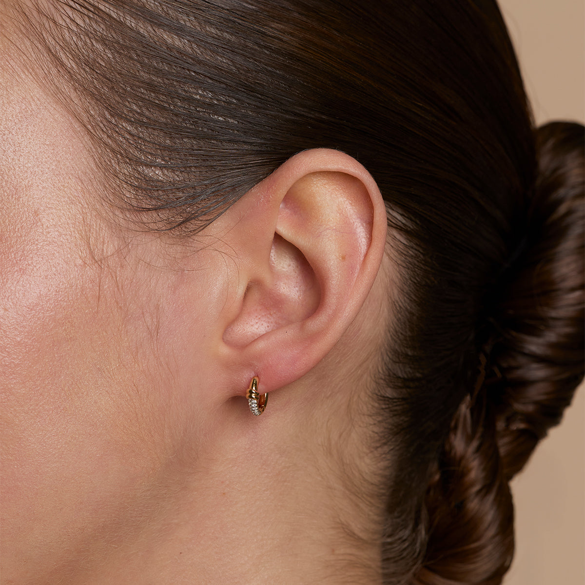 Pavé Knot Huggies in Gold-Astrid & Miyu