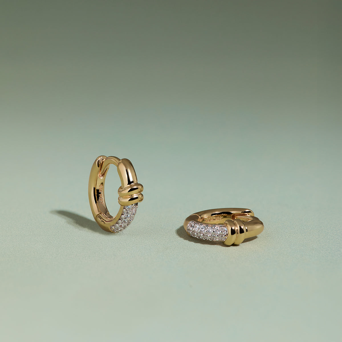 Pavé Knot Huggies in Gold-Astrid & Miyu