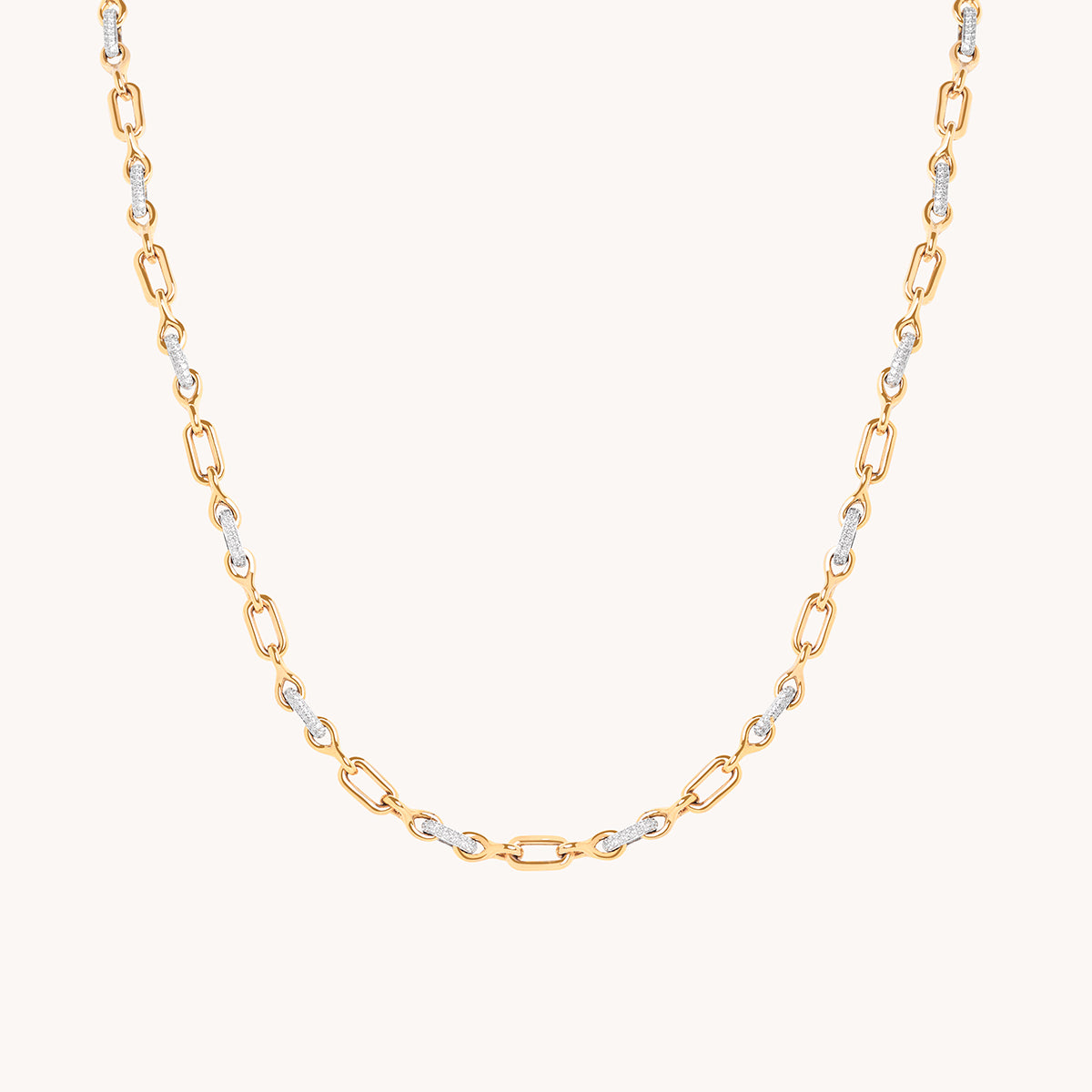 Pavé Chain Link Necklace in Gold-Astrid & Miyu