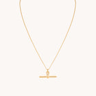 Hardware T-Bar Pendant Necklace in Gold-Astrid & Miyu