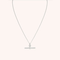 Hardware T-Bar Pendant Necklace in Silver-Astrid & Miyu