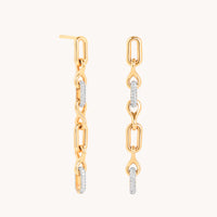 Pavé Chain Link Drop Studs in Gold-Astrid & Miyu