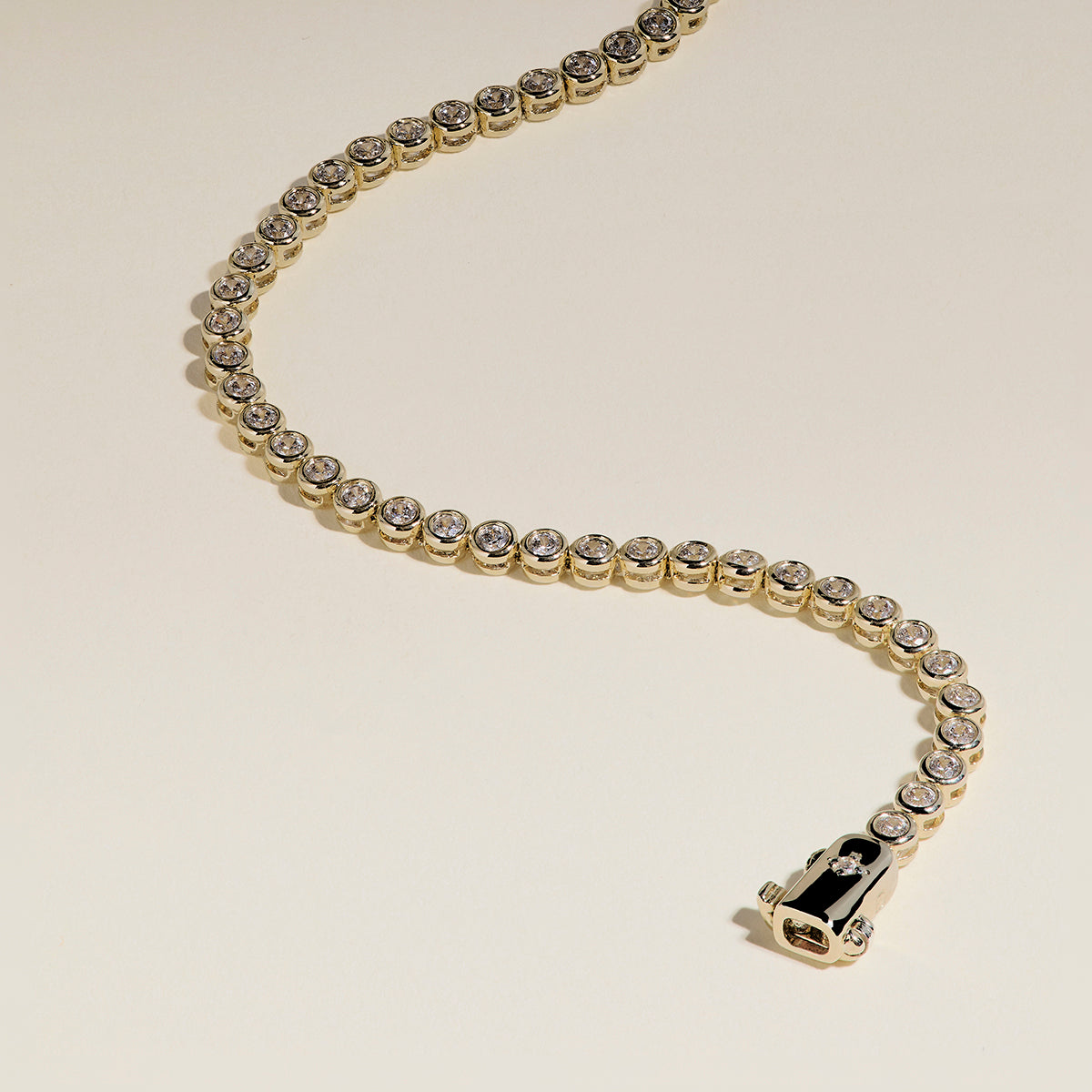 Lab Diamond Tennis Chain Bracelet in Solid Gold-Astrid & Miyu