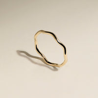 Scalloped Band Ring in Solid Gold-Astrid & Miyu