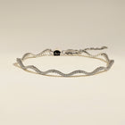 Scalloped Tennis Chain Bracelet in Silver-Astrid & Miyu
