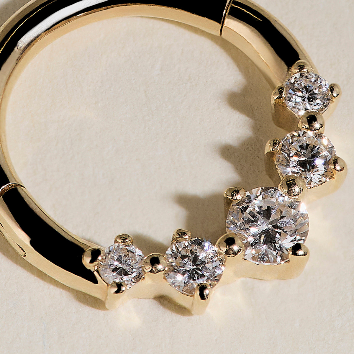 Diamond Daith Hoop in Solid Gold-Astrid & Miyu