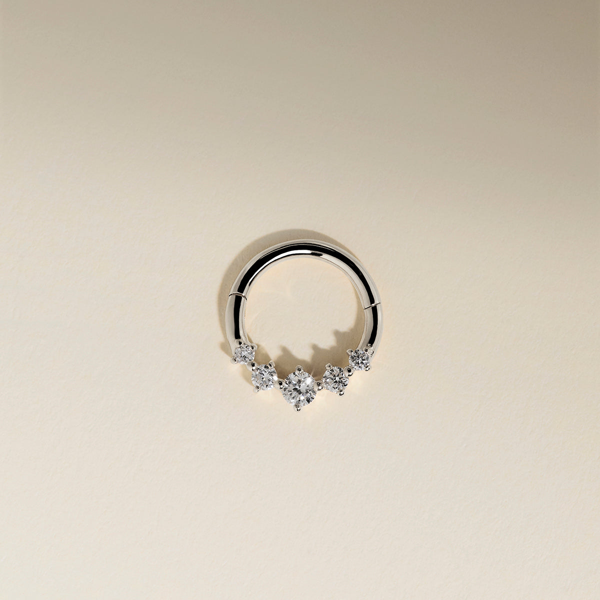 Diamond Daith Hoop in Solid White Gold-Astrid & Miyu
