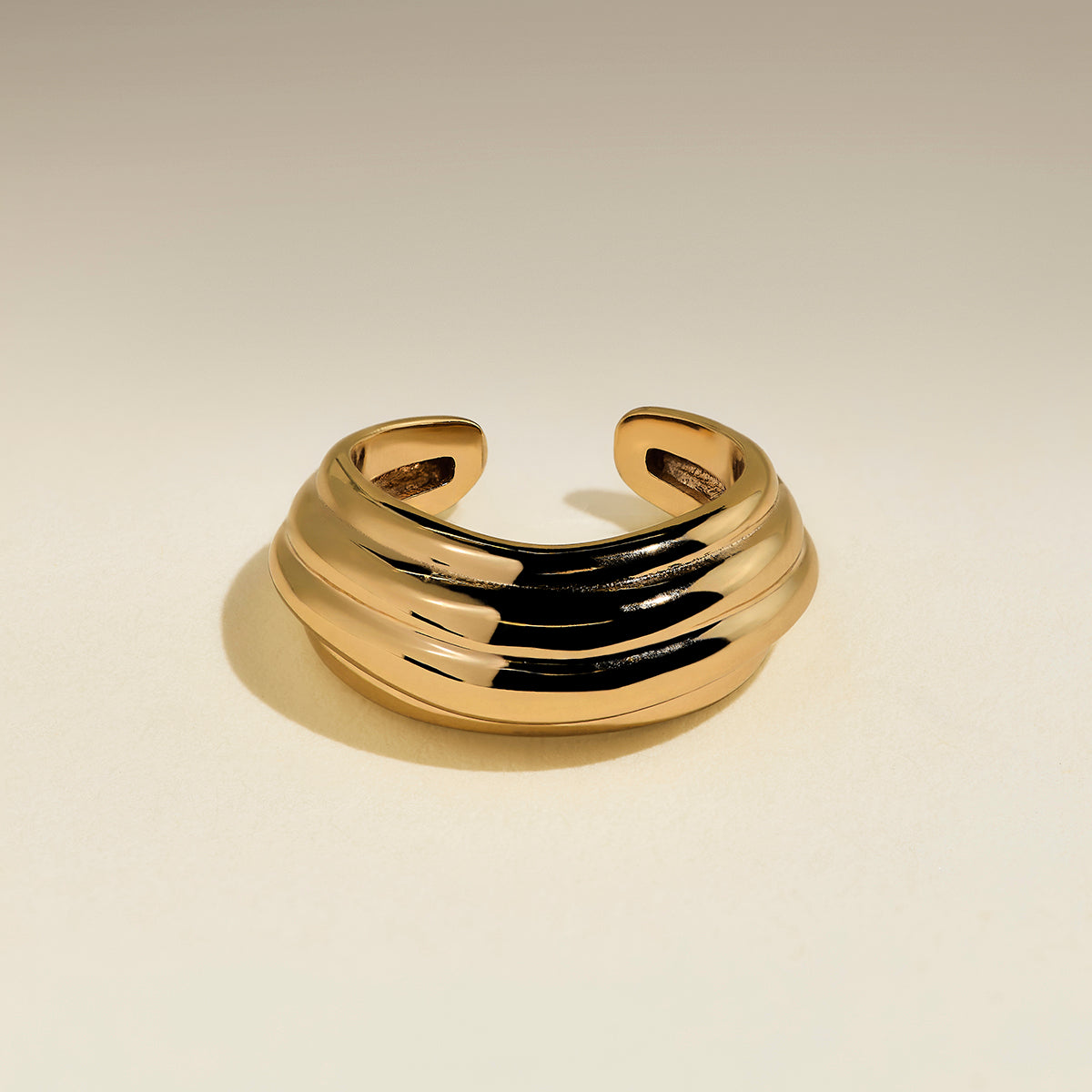 Ripple Wave Ear Cuff in Gold-Astrid & Miyu