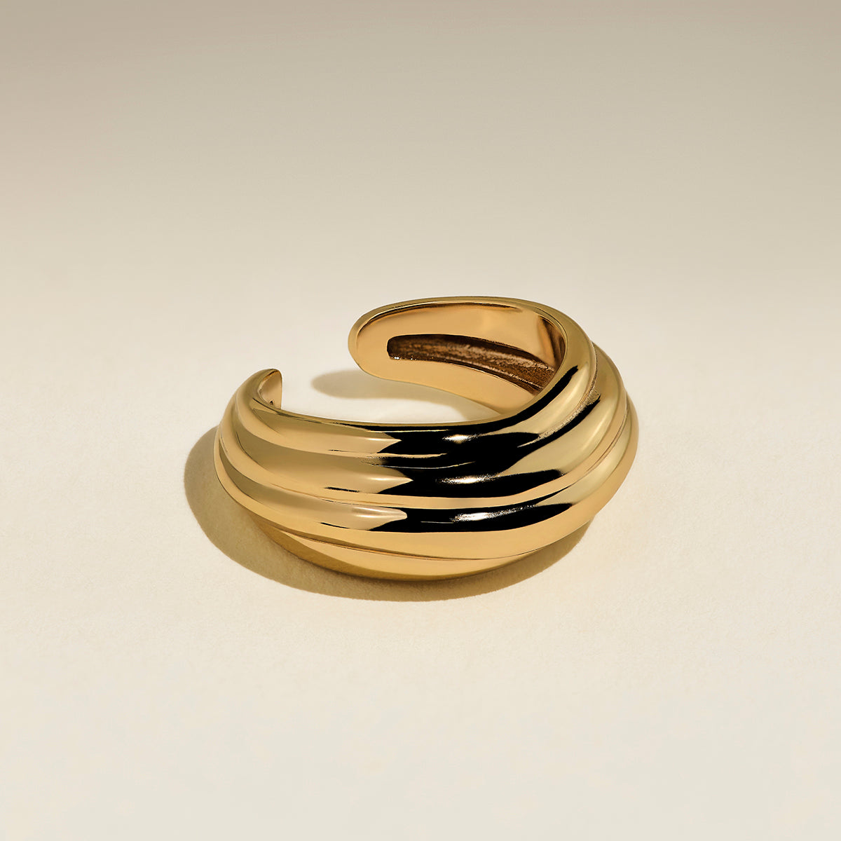 Ripple Wave Ear Cuff in Gold-Astrid & Miyu