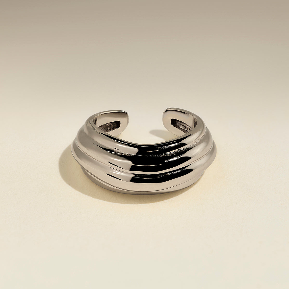 Ripple Wave Ear Cuff in Silver-Astrid & Miyu