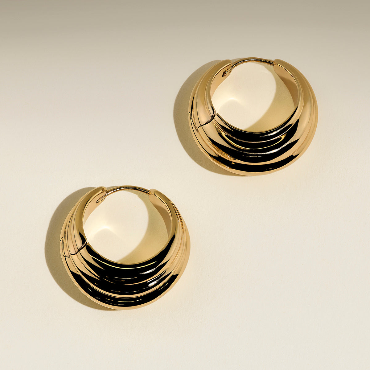 Ripple Wave Hoops in Gold-Astrid & Miyu