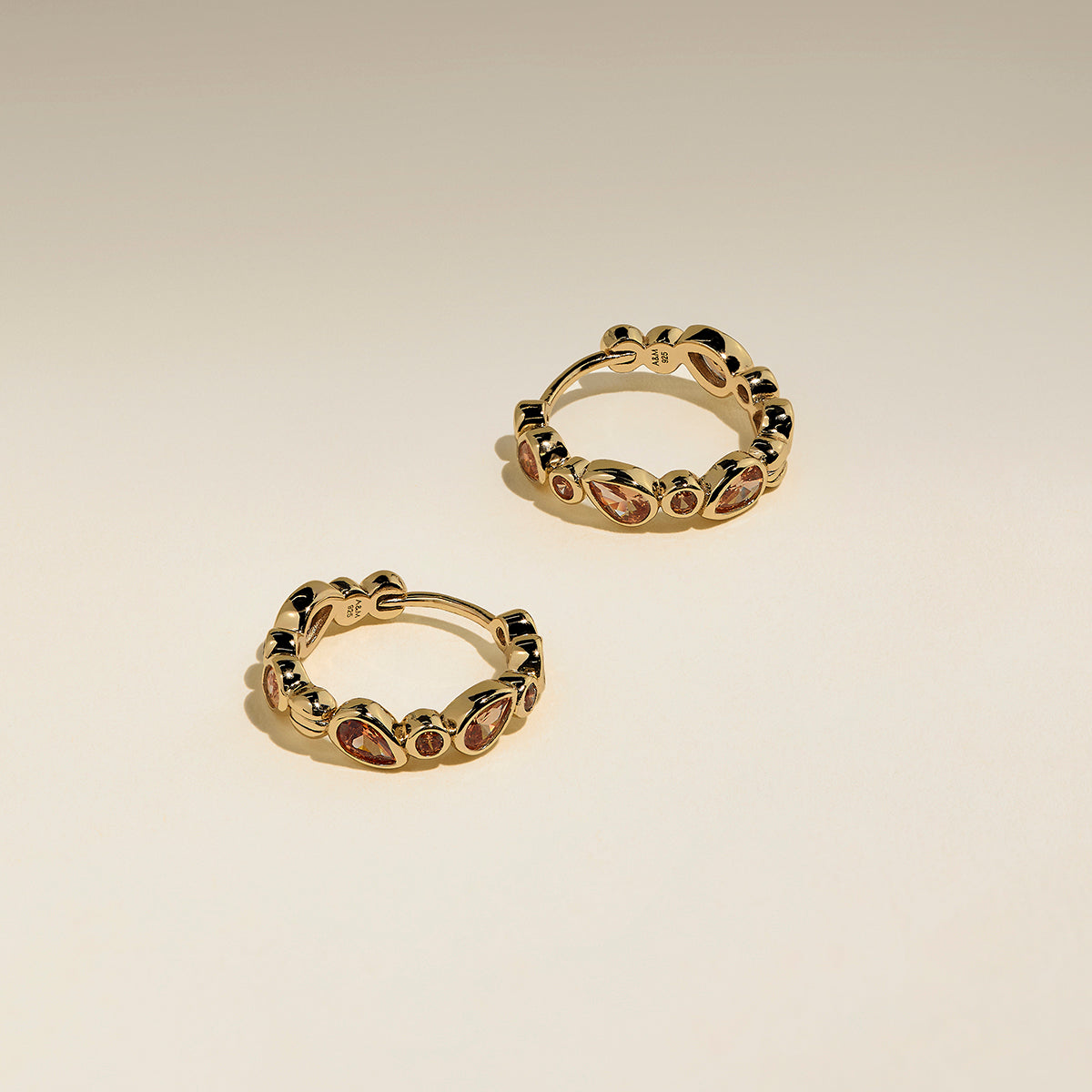 Sunset Pear Hoops in Gold-Astrid & Miyu