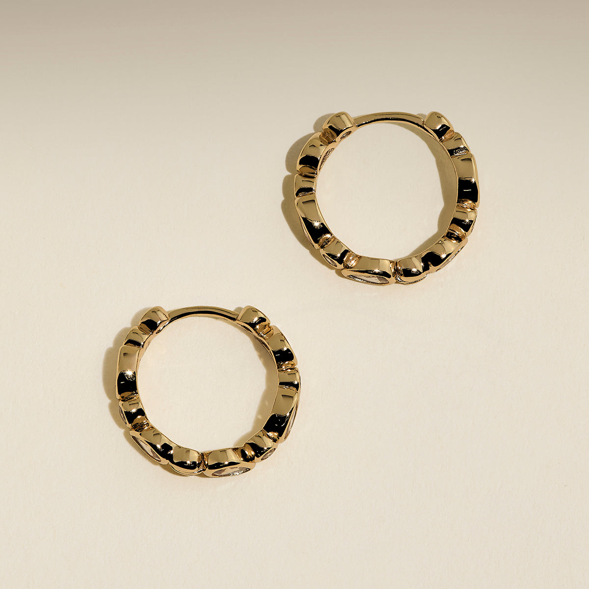 Sunset Pear Hoops in Gold-Astrid & Miyu