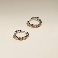 Sunset Pear Hoops in Silver-Astrid & Miyu
