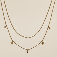 Starfish Double Chain Necklace in Gold-Astrid & Miyu
